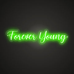 Forever Young Neon Illumination of Freedom