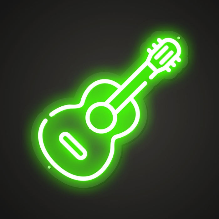 Neon-plucked Guitar Sign