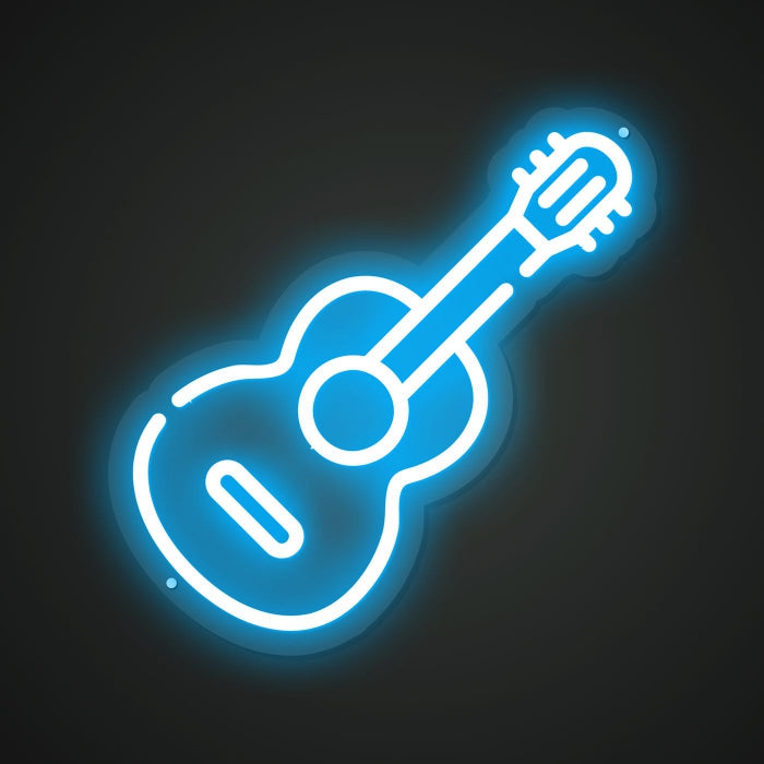 Guitar Neon Illumination of Rock Spirit