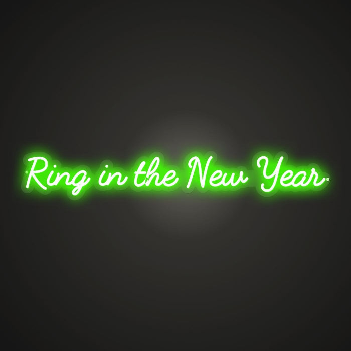 Ring in the New Year Neon Illumination of Transition