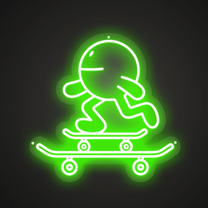 Neon-skidded Skateboard Sign