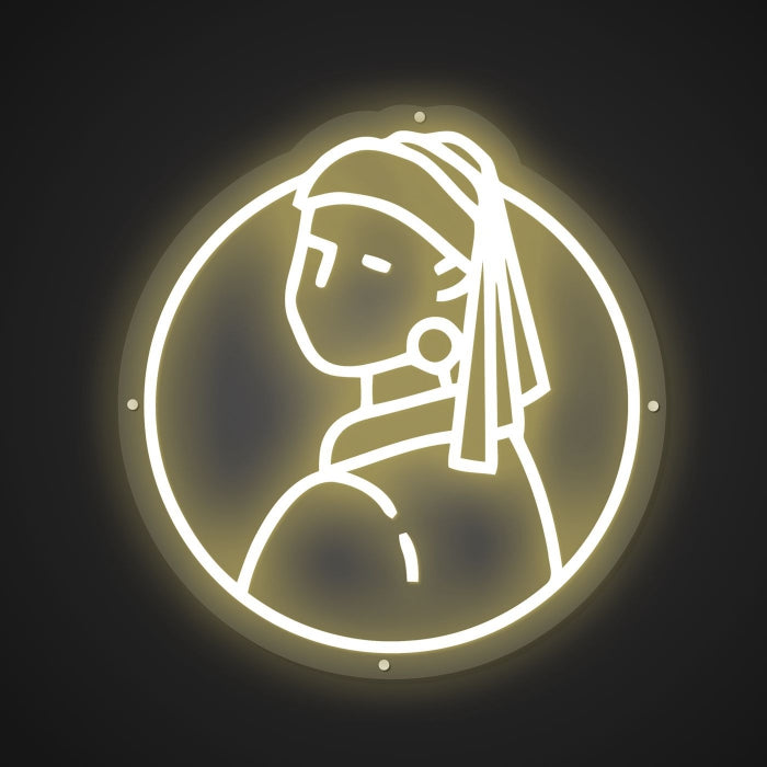 Shimmering Neon Vermeer's Masterpiece Showcase