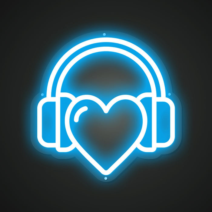 Beloved headphones Neon Illumination of Fondness