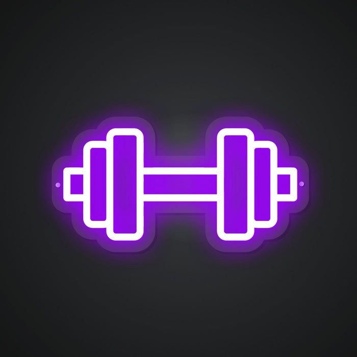Neon Emblem of Strength Training