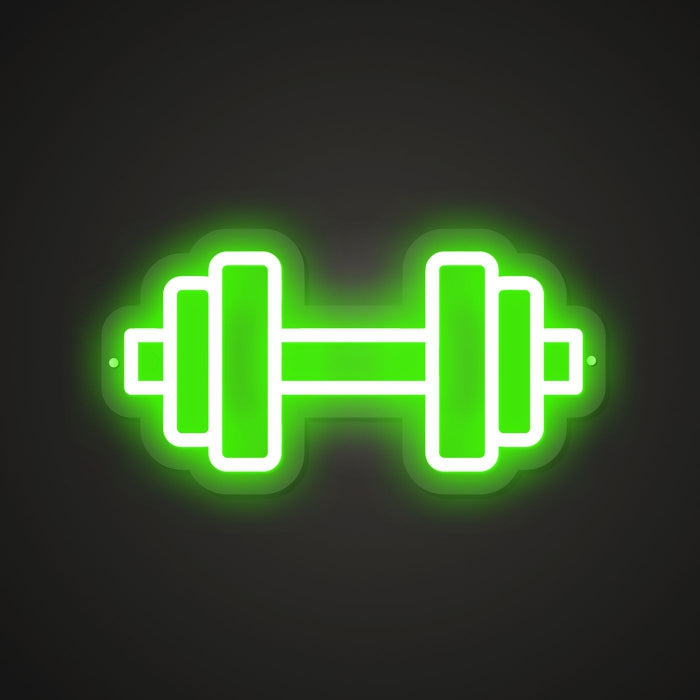 Neon-clanged Dumbbell Sign