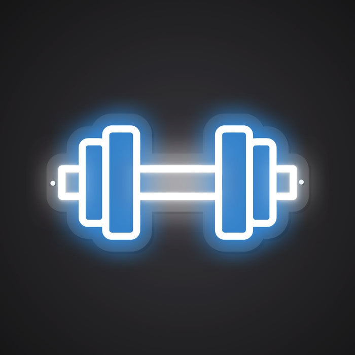 Neon-loaded Dumbbell Sign