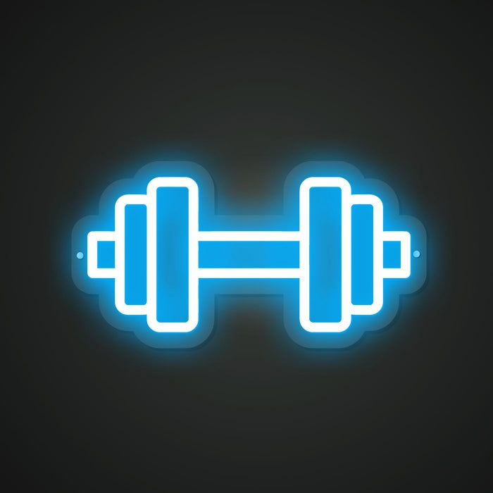 Dumbbell Neon Illumination of Power