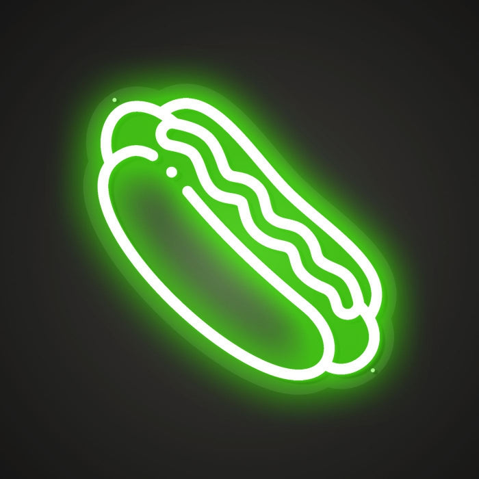 Hot Dog Neon Illumination of Flavor