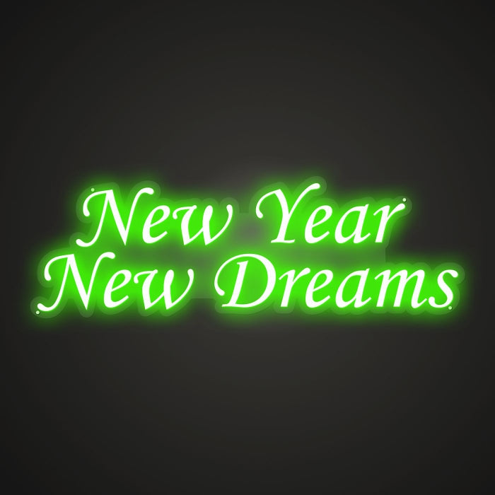 New Year, New Dreams Neon Illumination of Ambition