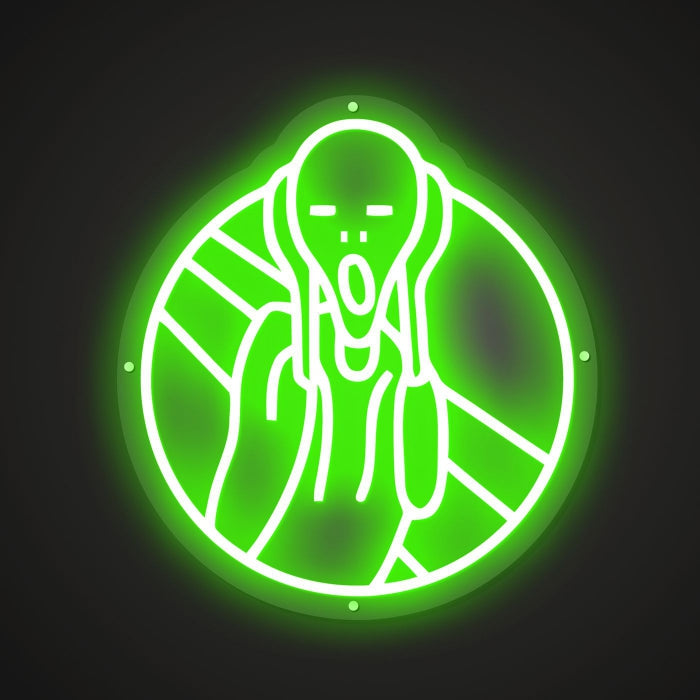 Neon-distorted Scream Sign