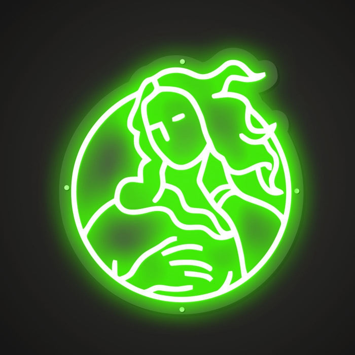 Neon-embellished Elegant Woman Sign