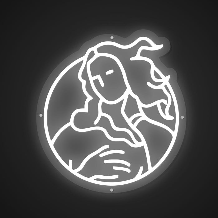 Illuminated Elegant Woman Neon Charm