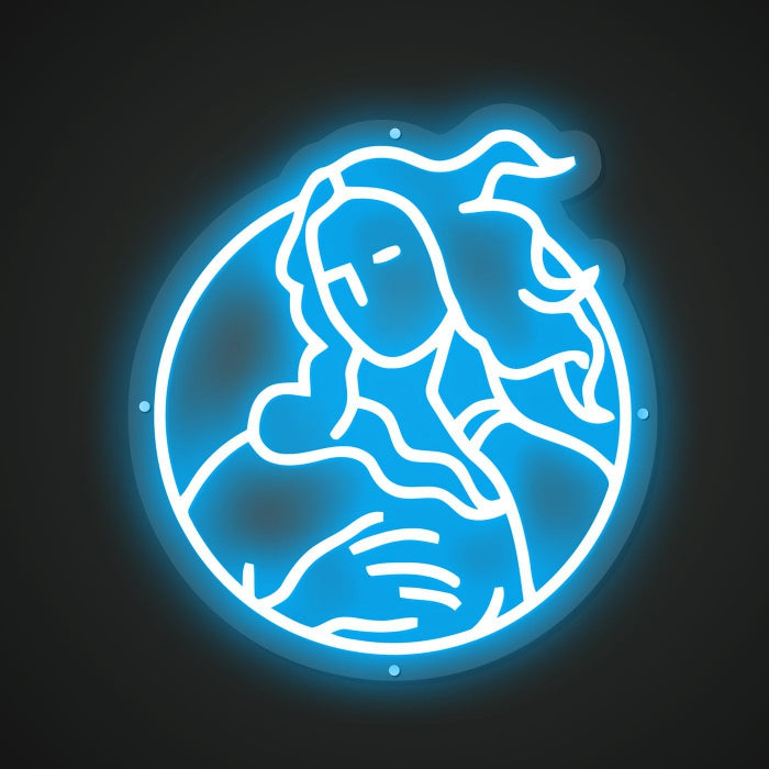 Elegant Woman Neon Illumination of Class