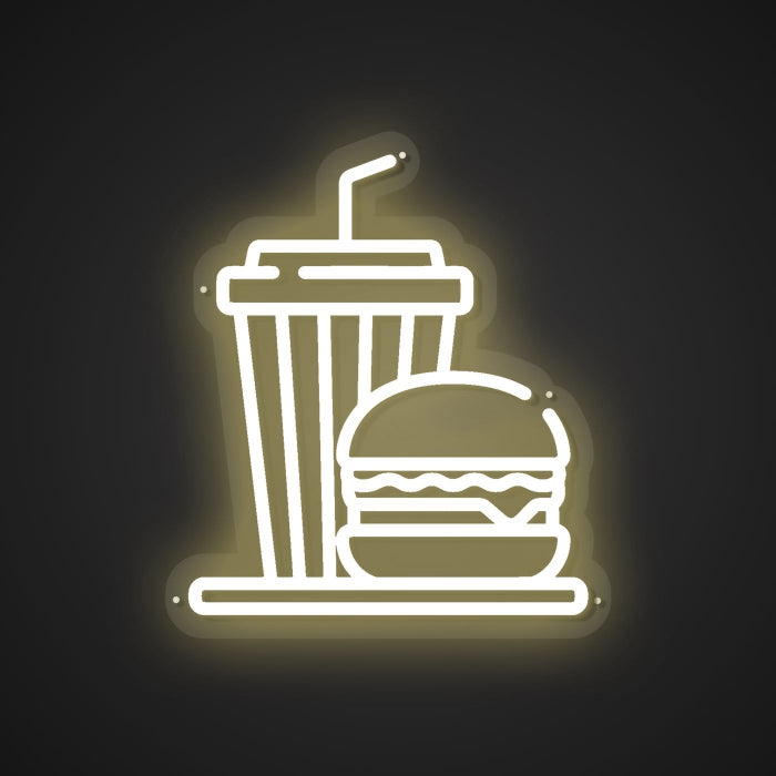Illuminated Hamburger Set Meal Neon Temptation