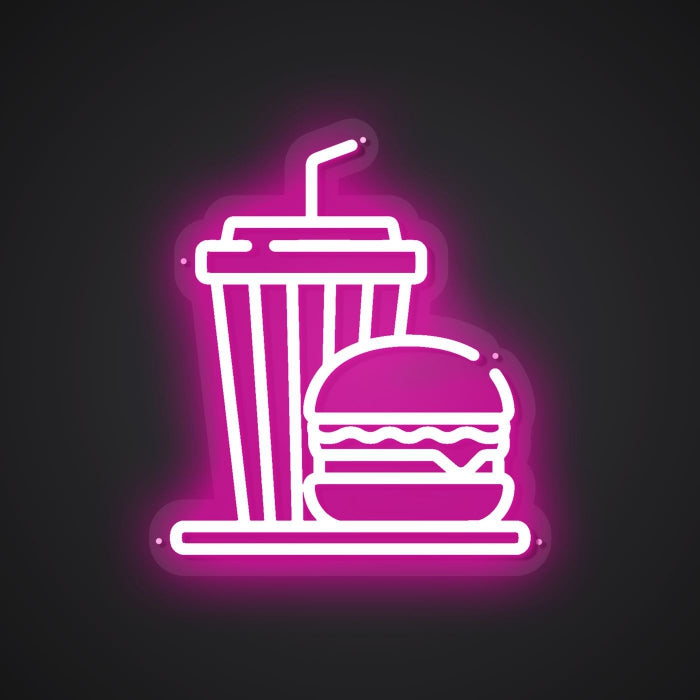 Radiant Neon Hamburger Package Glow