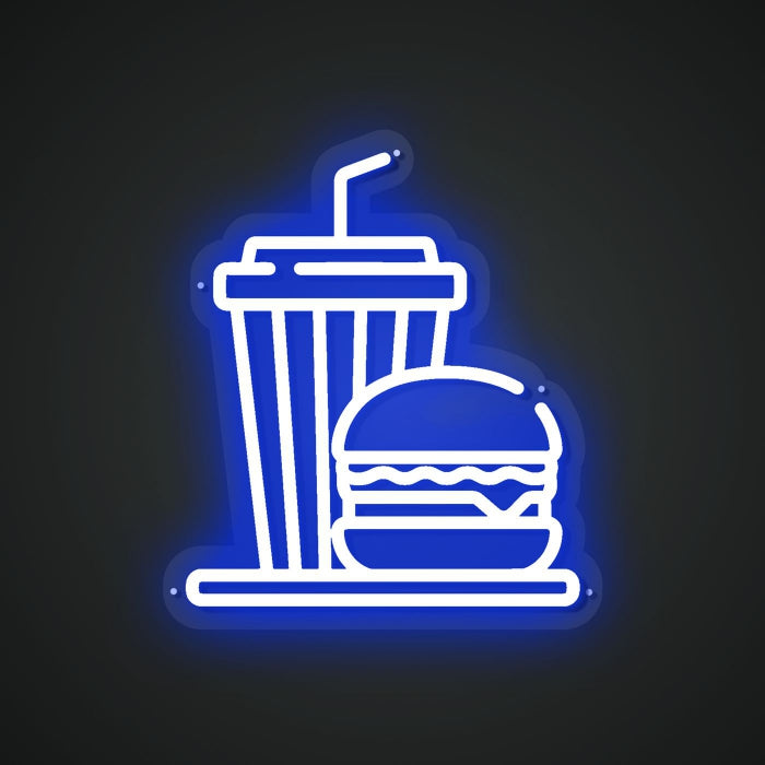 Glistening Neon Burger Set Indicator