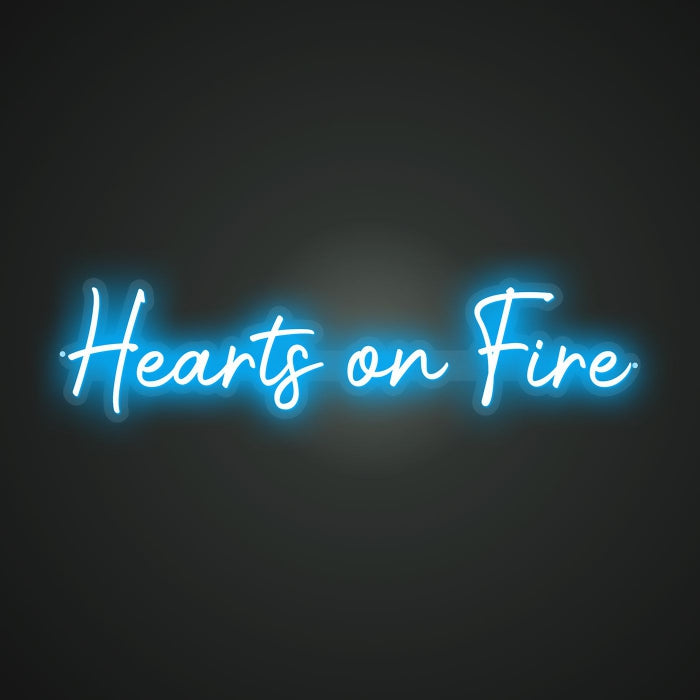 Illuminated Hearts on Fire Neon Zeal