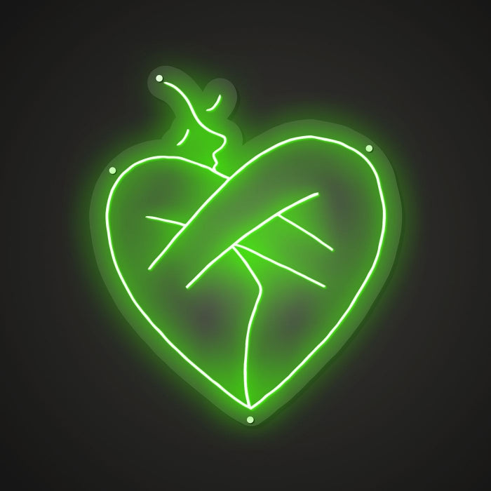 Neon-locked Kiss Sign