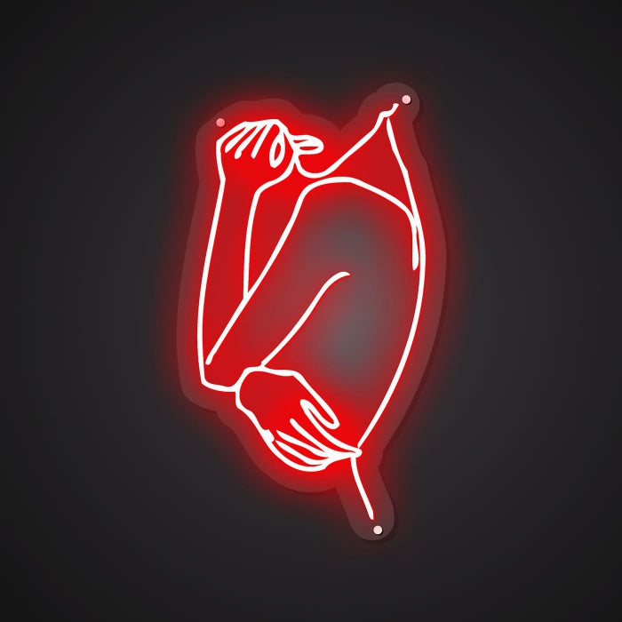 Dazzling Neon Mysterious Profile Sign