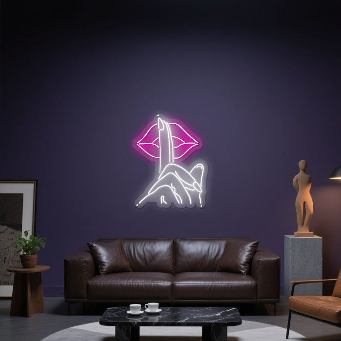 Glowing Neon Hushed Warning Display