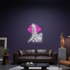 Glowing Neon Hushed Warning Display