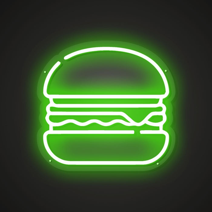 Hamburger Neon Illumination of Flavor