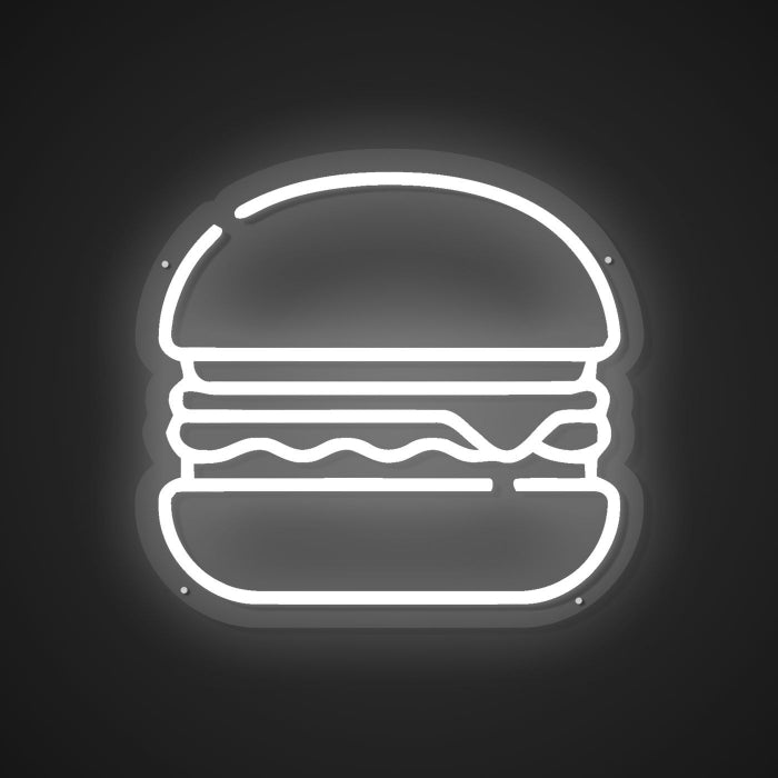 Neon Emblem of Classic Fast Food