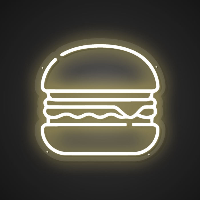 Illuminated Hamburger Neon Temptation