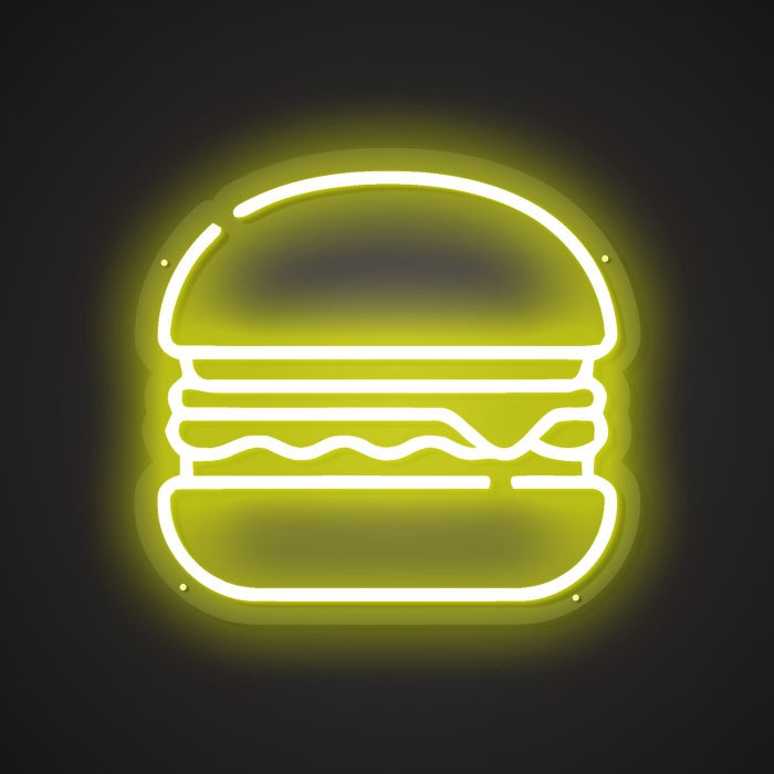 Shimmering Neon Cheeseburger Showcase