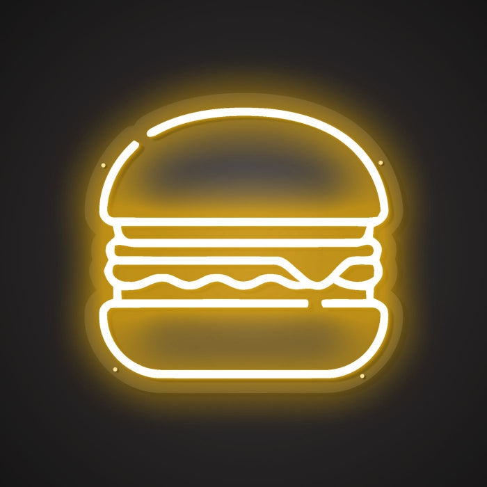 Dazzling Neon Beef Patty Sign