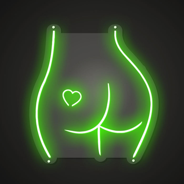 Neon-defined Buttock line Sign