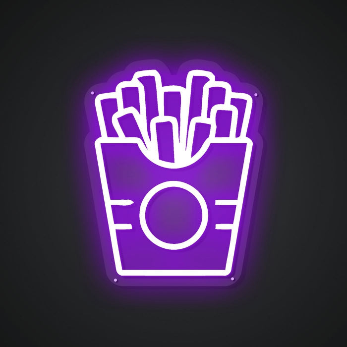 Glowing Neon Potato Stick Display