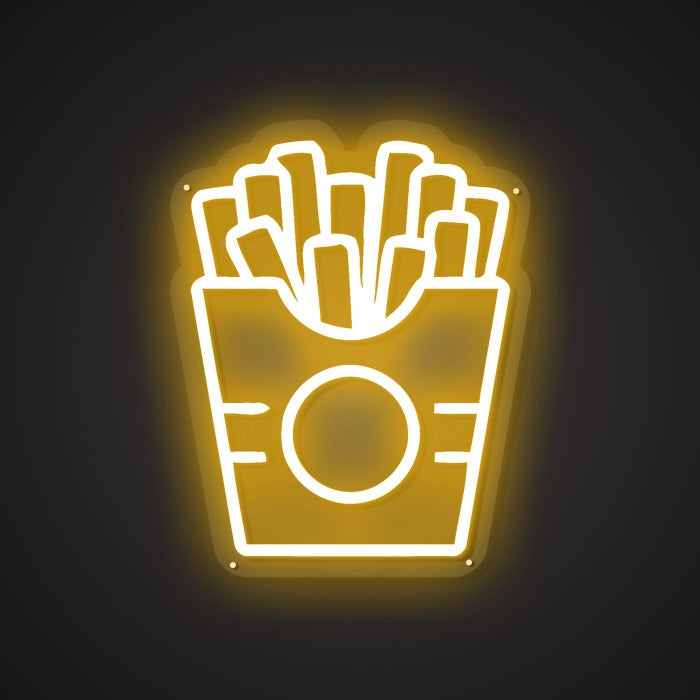 Dazzling Neon Crispy Fries Sign