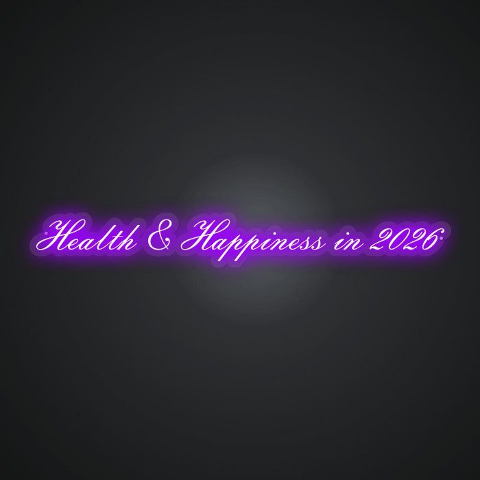 Neon Emblem of Wellness Goals