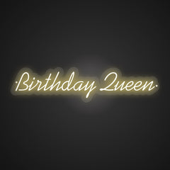 Neon-regal Birthday Queen Sign