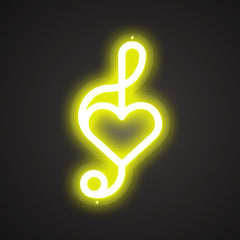 Illuminated Musical note Neon Harmony