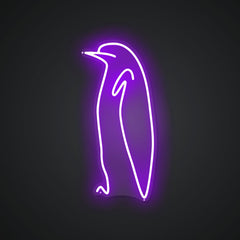 Neon-tuxedoed Penguin Sign