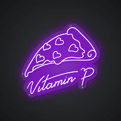 Glowing Neon Cheese Pie Display