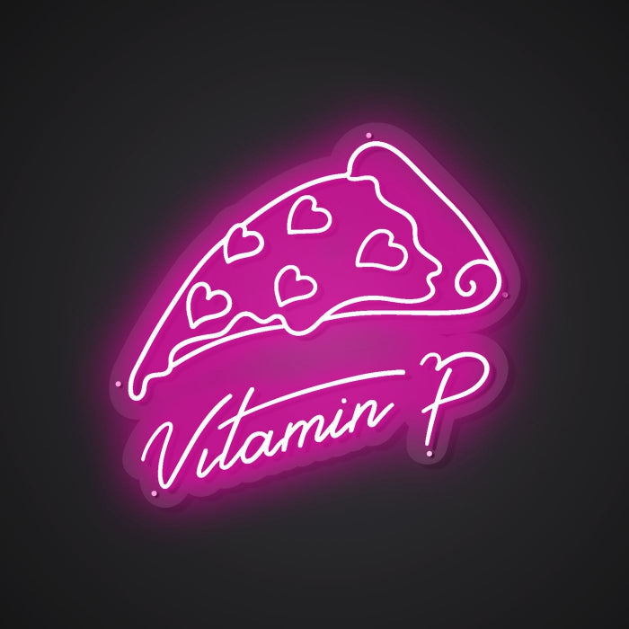 Radiant Neon Pizza Glow