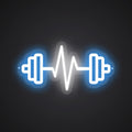 Neon-heaved Weightlifting Sign