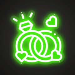 Neon-dazzling Diamond ring Sign