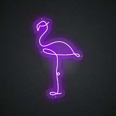 Neon-pink Flamingo Sign