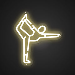 Neon Emblem of Gymnastic Grace