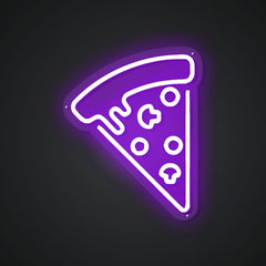 Neon-melted Cheese Pizza Sign