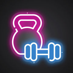 Neon-mixed Dumbbell combination Sign