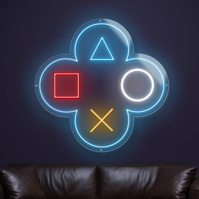 Game Controller Buttons Neon Sign