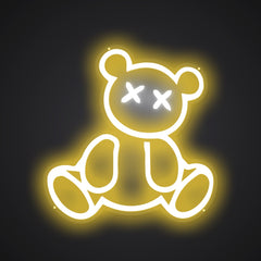 Neon-fluffed Teddy Bear Sign