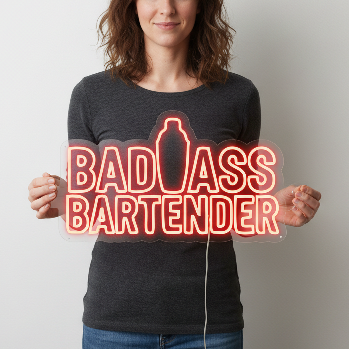 Bad Ass Bartender Neon Sign