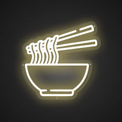 Neon Emblem of Quick Comfort Food