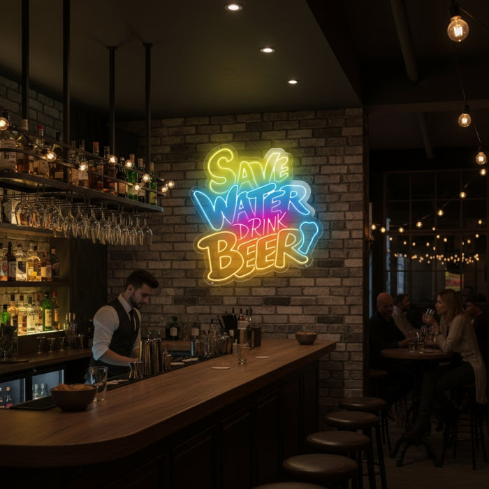 Save Water Drink Beer Led Neon Signs